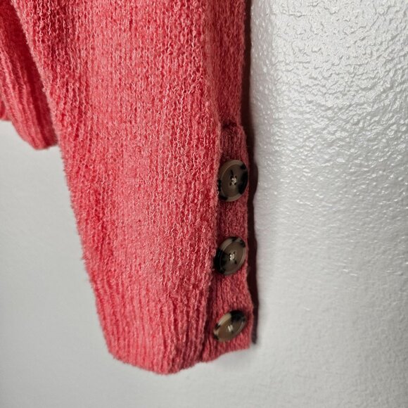 Joie M Sweater Pink Namio Wool Blend Loose Knit Button Office Career Cozy Soft - Picture 2 of 5